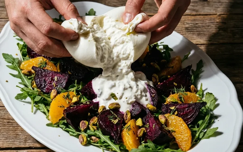Roasted Beet Burrata Salad: A Colorful and Creamy Treat
