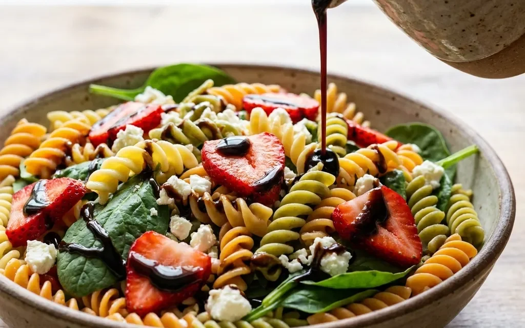 Enjoy This Refreshing Strawberry Spinach Pasta Salad Recipe